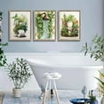 thumbnail image 4 of Hieng Green Botanical Bathroom Poster Wall Art Sage Green Leaves Wall Canvas Decor pictures Flowers Watercolor Paintings Prints Artwork for Home Bathroom Decoration(Framed canvas), 4 of 6