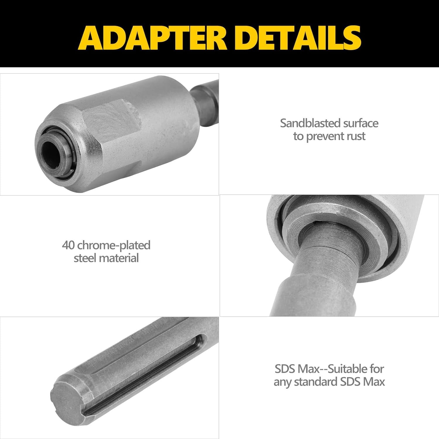 ABCISI SDS to SDS Plus Adapter for Rotary Hammers Connection, SDS to SDS  Universal Chuck Drill Converter Shank Quick Tool for Demolition Hammers, Fits All Standard SDS Drills