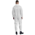 thumbnail image 5 of inhzoy Men's Hooded Overalls One Piece Mechanics Workwear Zipper Jumpsuits Long Sleeve Suits White XL, 5 of 8