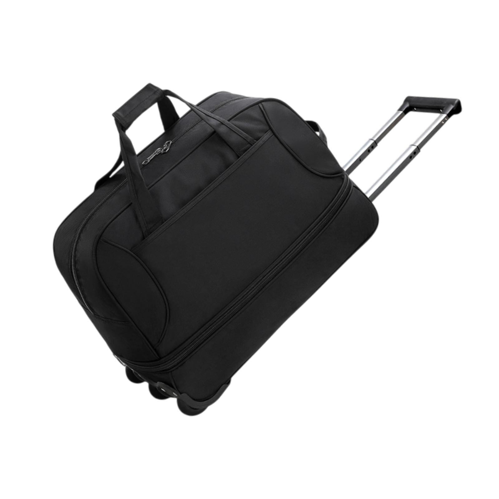 Wzmzjy Rolling Duffel Bag with Wheels Handbag Multifunctional Large Capacity Storage Black