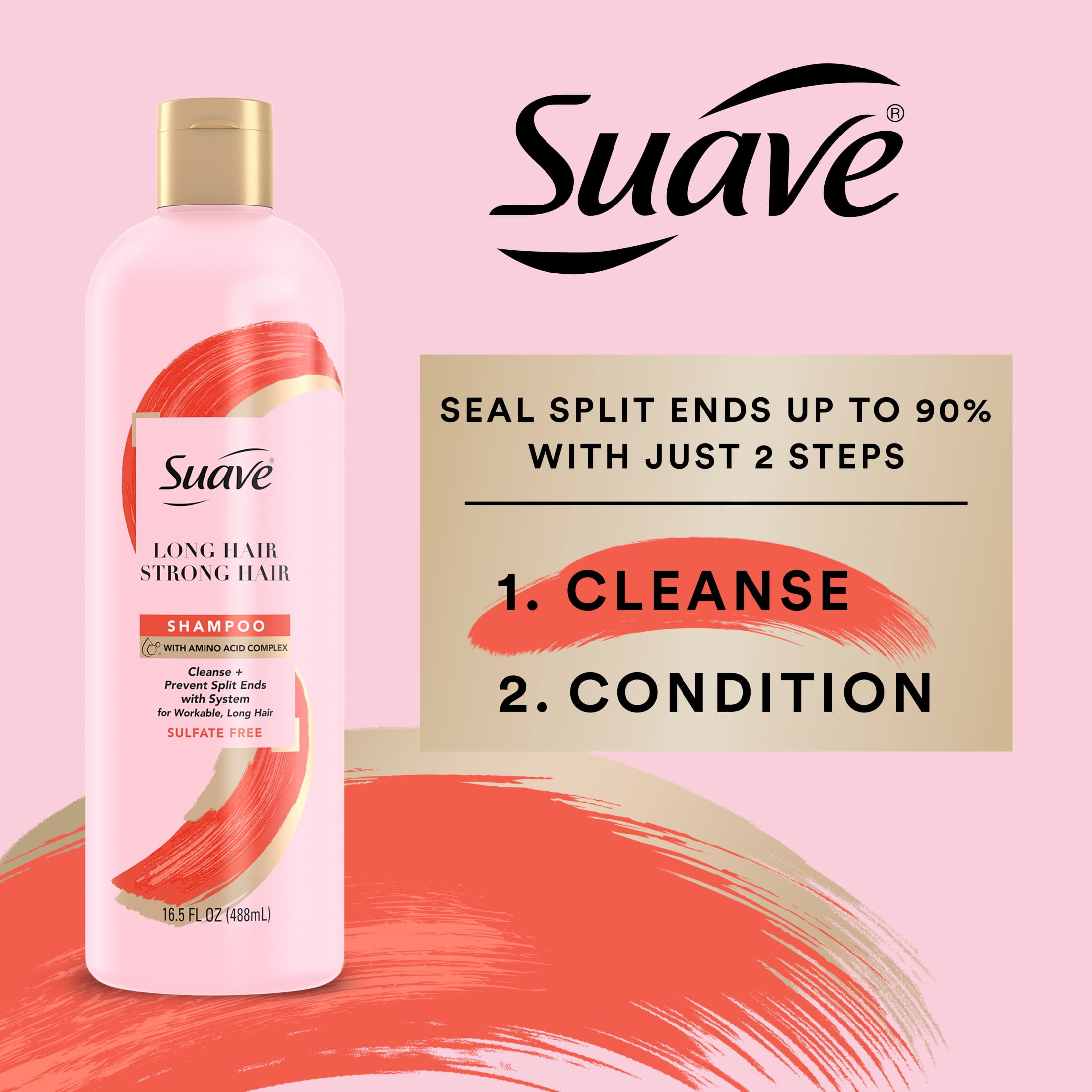 Suave Strengthening Shampoo with Amino Acid Complex for Long Hair, All Hair Types 16.5 oz