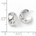 thumbnail image 3 of 925 Sterling Silver Hammered Post Hoop Earrings C, 3 of 7