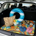 thumbnail image 2 of KUIFORTI Colorful Dasiy SUV Trunk Mat 29" x 39" Scratch-Proof Polyester Automotive Trunk Protection Mat Easy to Clean Cargo Liner Fit Most Car Models, 2 of 7