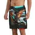 thumbnail image 2 of KLL Futuristic Robot Hummingbird Men's Casual Summer Beach Shorts Hawaiian Shorts with Pockets-Small, 2 of 5