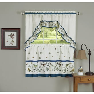 CHF & You Tenda per finestra in stile country con motivo mela rossa, 142 cm, multicolore