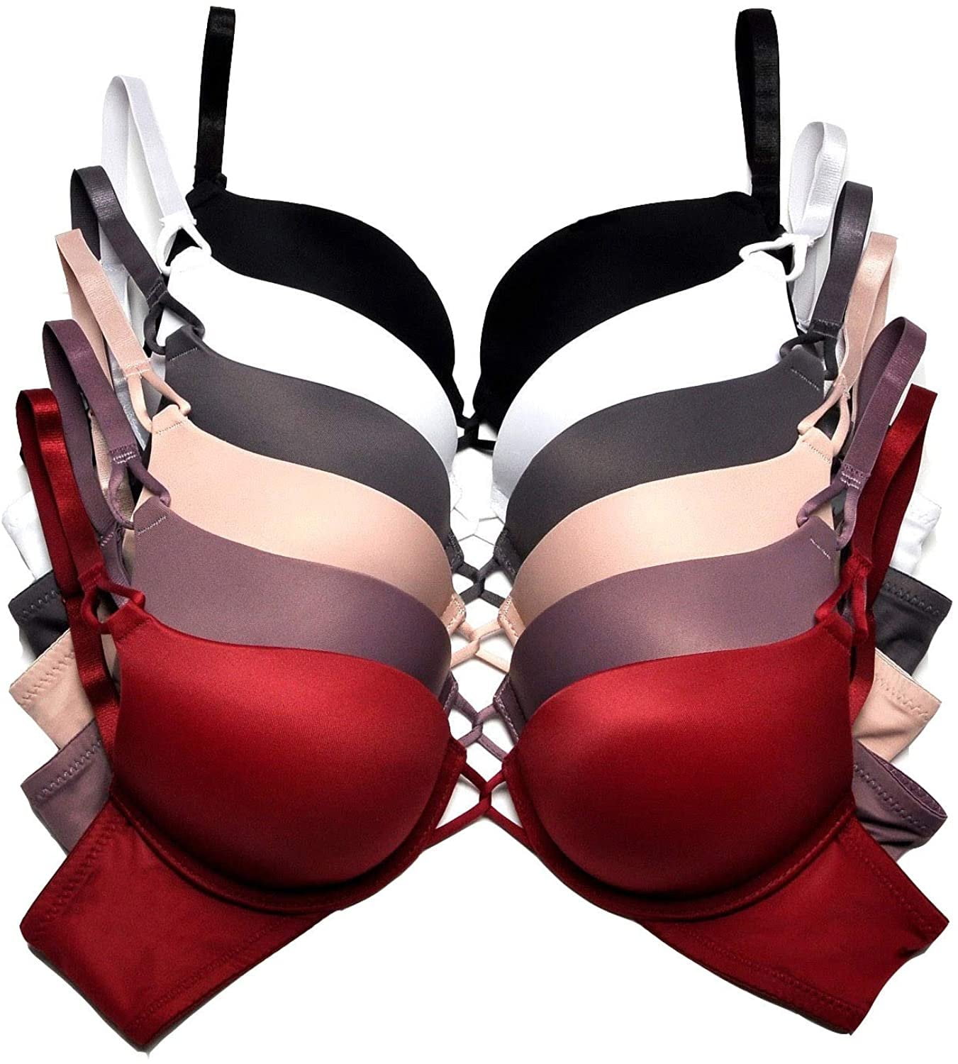 6 Packs Add 2 Cup Maximum Lift Boost Cup Double Push Up Bra Bc 32b 