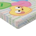 thumbnail image 2 of Ambesonne Emoji Fitted Sheet, Xoxo Written Hearts Cartoon, Full Size, Pale Sage Green and Mustard, 2 of 3