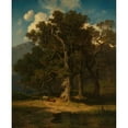 thumbnail image 3 of August Maximilian Zimmermann 15x18 Black Modern Framed Museum Art Print Titled - Waldlandschaft, 3 of 5