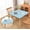 Light Blue, variant on Spring Cute Flower Fitted Tablecloth with Elastic for 34x34 inch Square Folding Tables Washable Stretchy Spandex Card Table Covers Floral Cloth Fabric Table Cloths Not Vinyl