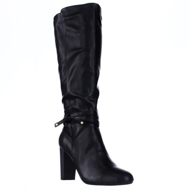 TS35 Womens TS35 Aldap Ankle Wrap Knee High Dress Boots Black