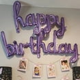 thumbnail image 2 of 2pcs/set Happy Birthday Balloons Pink Purple Aluminium Foil Balloon Birthday Party Decoration Suppries Home DIY Accessories Prop, 2 of 9