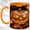 Orange, variant on Glowing Jack O Lantern Coffee Mug, Autumn Leaves Mug, Ceramic 11 oz