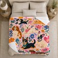 thumbnail image 5 of Playful Dog Portrait Garden, Playful Pet Portrait Pattern, Warm Flannel Blanket for Living Room and Bedroom with Detailed Artwork, Dog Lovers Just Because Gift, Pet Lover Home Decor, 5 of 9