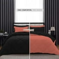 thumbnail image 3 of DNG Creations 1 Piece Reversible Diamond Pattern Comforter Solid - 100% Egyptian Cotton, 800 TC ( Oversized Queen - Size ) All-Season 550 GSM ( Brick-Red/Black Colour ), 3 of 7