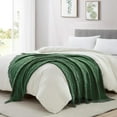 thumbnail image 5 of Navy Throw Blanket Textured Solid Soft Sofa Couch Decorative Knitted Blanket, 50" x 60" Navy, 5 of 5