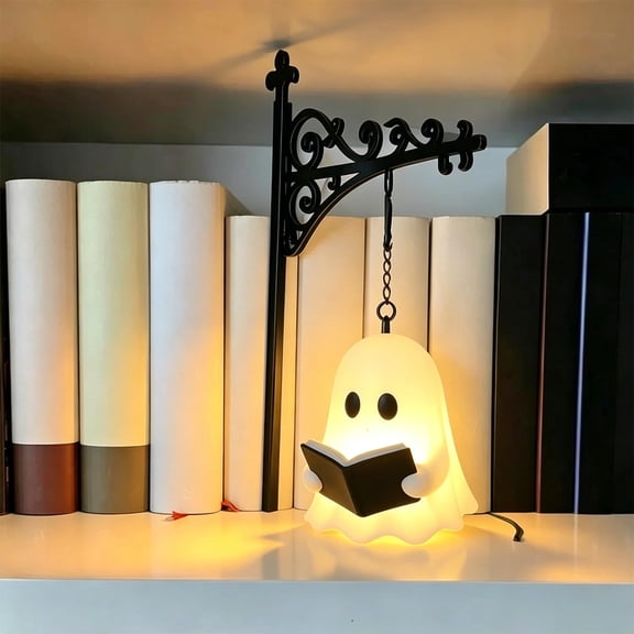 Ghost Bookshelf Lantern – Cute Ghost Reading Light, Library Lantern Decorative Bookshelf Lighting, Portable Shelf Lamp for Halloween