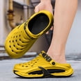 thumbnail image 2 of Rokment Womens Mens Air Cushioned Clogs Garden Shoes Comfortable Arch Support Orthopedic Walking Athletic Water Sandals with Back Straps Yellow Size 9.5, 2 of 5