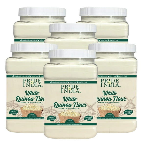 Pride of India White Bolivian Quinoa Flour, 1 lb (Pack of 6)