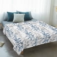 thumbnail image 4 of Navy Blue Grey Botanical Blanket Soft Cozy Warm Throw Blanket for Couch, Plush Fuzzy Flannel Fleece Blankets for Sofa, Spring Floral Summer Farmhouse Bed Blankets Lightweight Gifts for Women, 50"x80", 4 of 9