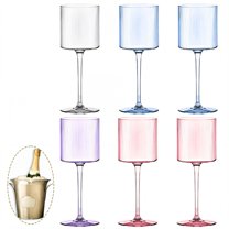 ACDANC 6Pcs Cocktail Glasses 12 oz Elegant Rim Finish Margarita Glass Acrylic Plastic Cocktail Glasses for Parties Wedding Decoration Friend Gathering Mix1