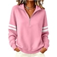 thumbnail image 6 of Enjoytime Sweatshirt for Women Striped Long Sleeve Quarter Zip Sweatshirts Fall Fashion Casual Lightweight Pullover Tops, 6 of 6