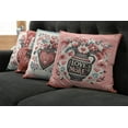 thumbnail image 5 of Ambesonne Vintage Romance Throw Pillow Cover 4 Pack, Phrases About Love, 16", Blue Grey Dark Coral Rose, 5 of 8
