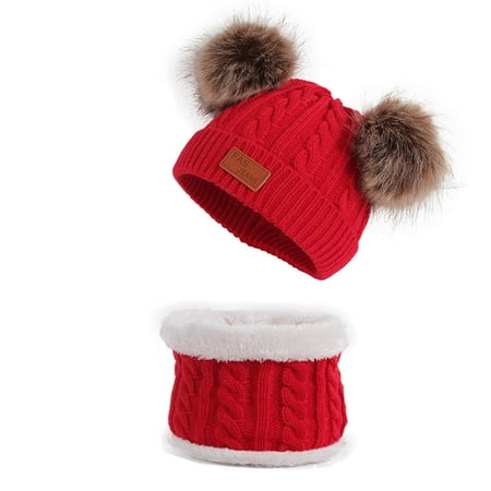 

Zlekejiko Toddler Winter Hat For Baby Girl Boy Knitted Warm Skiing Caps Pompom Kids Hat 024 Months