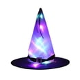 thumbnail image 4 of Advancent Sombrero con luces LED para vacaciones de Halloween que brilla intensamente, se puede usar en la cabeza o como colgante, sombrero de bruja, Iluminación navideña Violeta Advancent HA006911-04B, 4 of 6