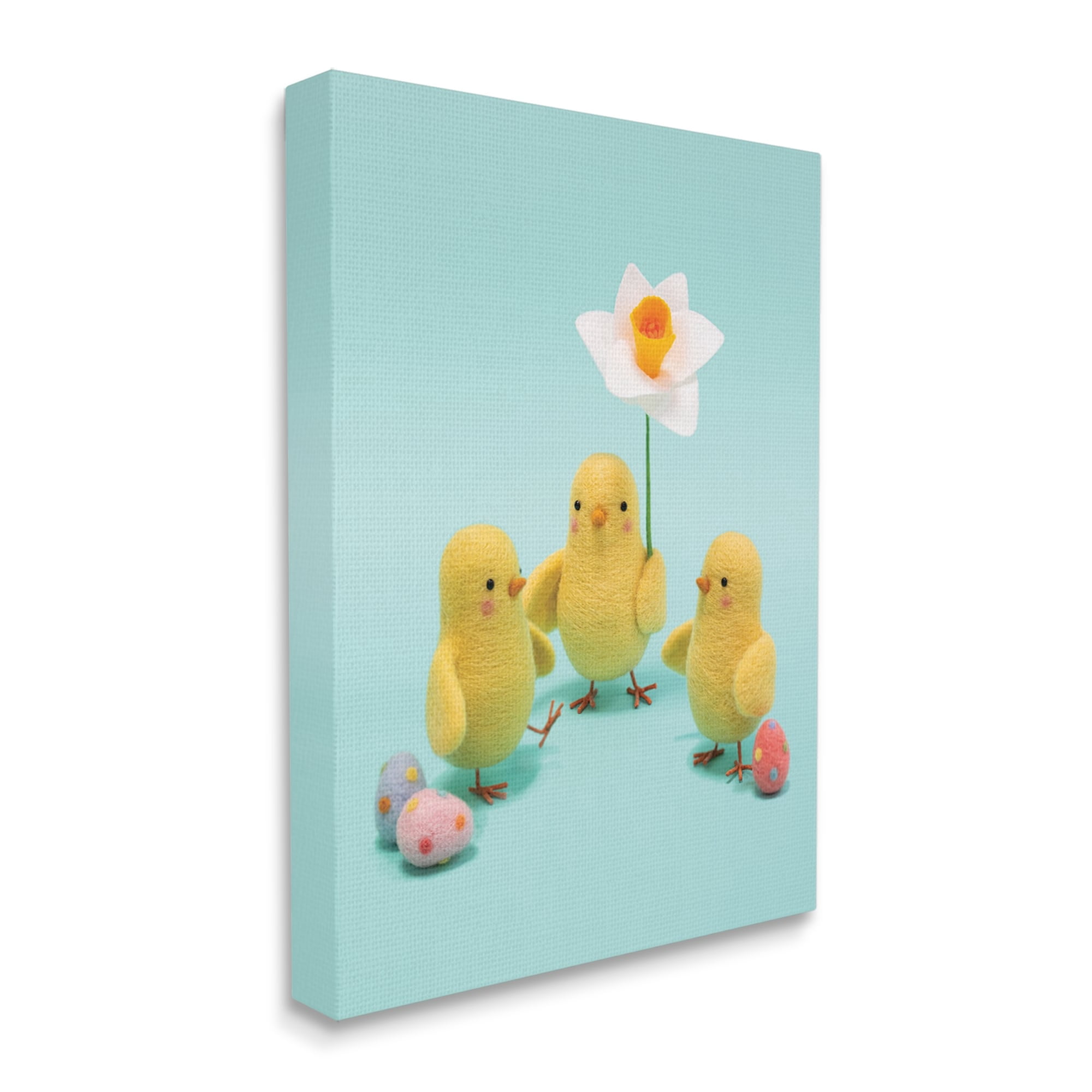 Stupell Industries Spring Chicks Floral Easter Eggs Holiday Photography Gallery Wrapped Canvas Print Wall Art