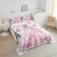 thumbnail image 4 of Ensemble de Literie Rose Mode Robe Girly Tour Eiffel Paris Ensemble de Couette Romantique Thème Maquillage Literie Ensembles de Couette Rose Vif Filles Talons Hauts Noirs Imprimé Insert de Couette Imprimé Parfum Couette Simple, 4 of 6