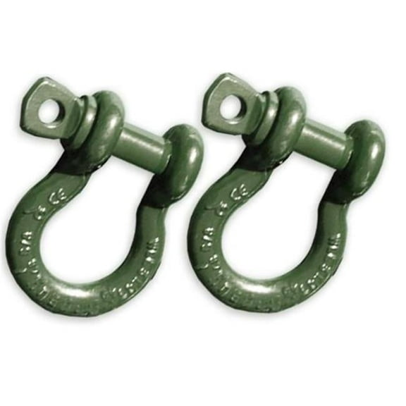 7/8 inch XL D-Shackles - OD GREEN Powdercoated (PAIR) (4X4 RECOVERY)