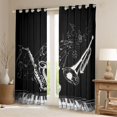 thumbnail image 2 of Feelyou Modern Musical Note Black Out Curtains, Pop Music Lover Curtains Pack of 2 (42x63 Each), Saxophone Piano Print Bedroom Curtains, Blackout Curtains Room Decor, 2 of 6