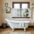 thumbnail image 4 of Vintage Oil Light Tier Curtains 36 Inch Length, Spring Flowers Leaves Candles Country Cafe Short Curtains for Bathroom Over Sink, Small Kitchen Curtain Light Filtering Drapes 2 Panels 27.5"Wx36"L, 4 of 8