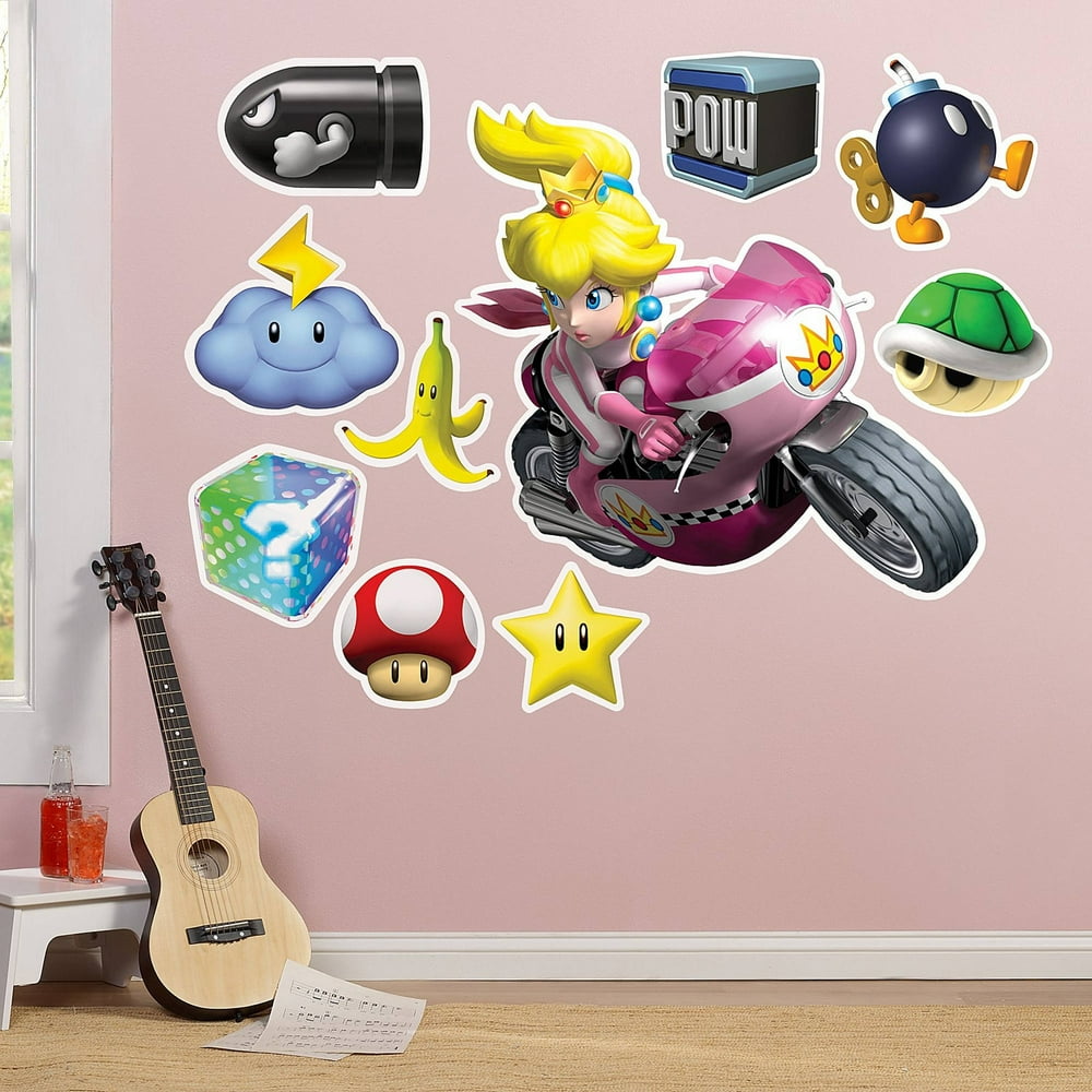 Mario Kart Wii Princess Peach Giant Wall Decal