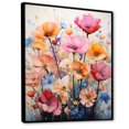 thumbnail image 2 of Designart "Multicolored Representation of Seasonal Flowers" Floral Floater Framed Canvas Wall Art, 2 of 7