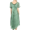 thumbnail image 2 of Sakkas Yasmin Tie Dye Embroidered Sheer Cap Sleeve Sundress | Cover Up - Green - One Size Regular, 2 of 5