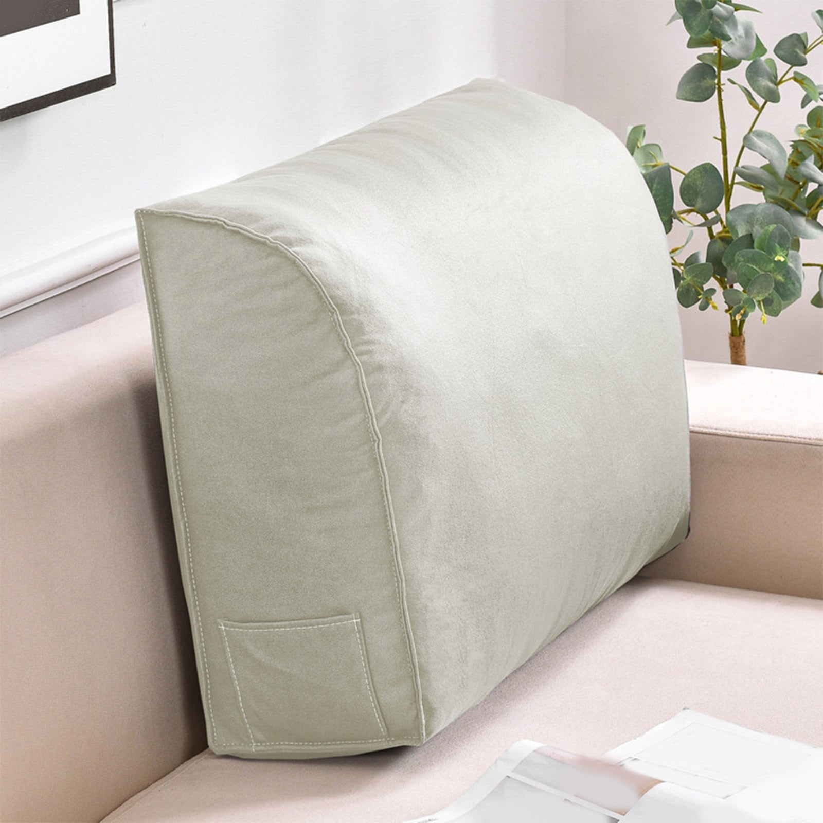 Extra Thick Wedge Back Cushion for Sofa and Bed, Orthopedic Lumbar Support Pillow with Removable Cover, Reading Headboard Pillow for Living Room, Waist Neck Back Pain Relief Comfort