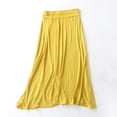 thumbnail image 2 of New Summer Arrivals SMihono Women's Maxi Skirt Trendy Modal Solid Flowy Skirts Casual Elastic Waist A-Line Skirt 2025 Summer Cozy Lounge Skirts Yellow 4, 2 of 3