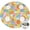 Pioneer Flower Floral-2, variant on Pioneer Flower Floral Print Pattern Round Fitted Tablecloth with Elastic Edge, Waterproof Dining Table Cover for Indoor Outdoor Camping and Daily Use