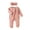 Pink, variant on Bellafa Newborn Fall Winter Clothes Baby Girl Long Sleeve Romper Zipper Onesie Footies Jumpsuit   Headband 2Pcs Coming Home Outfit