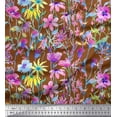 thumbnail image 1 of Soimoi Velvet Fabric Flower Watercolor Print Fabric by Yard 58 Inch Wide, 1 of 3