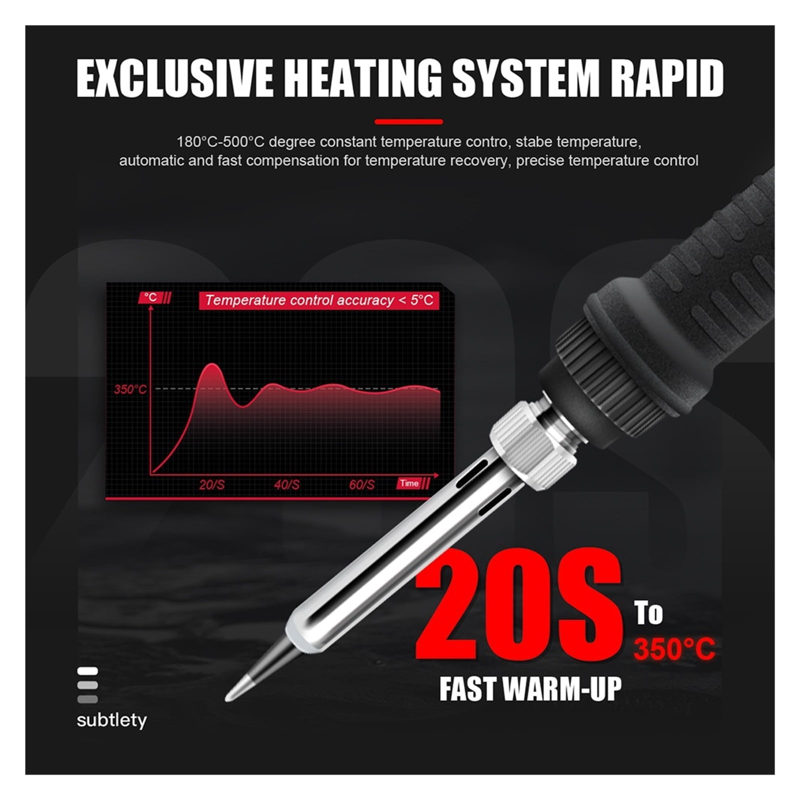 80W Soldering iron kit Adjustable temperature LCD solder welding tools With Solder Tin Iron Tips ,Internally Heated