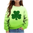 thumbnail image 2 of Posijego Unisex Toddler St Patrick's Day Sweatshirts Clover Print Long Sleeve Pullover Tops Spring Shirt for Kids, 2 of 5