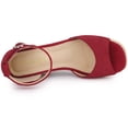 thumbnail image 4 of Sandalias de alpargatas Allegra K Plataforma Correa en el tobillo Rojo 36, 4 of 6