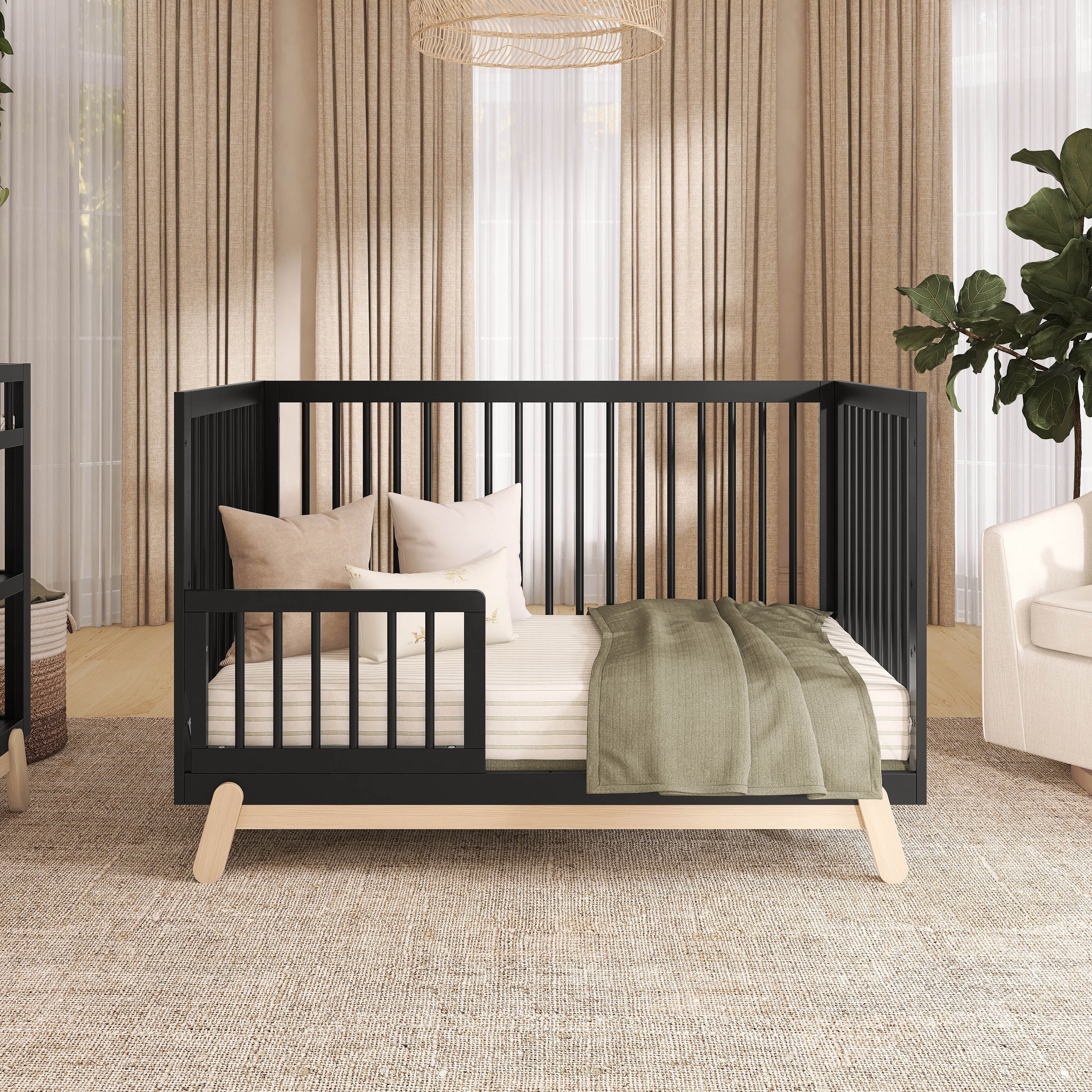 Dream On Me Hygge 5-in-1 Convertible Crib, Matte Black Vintage