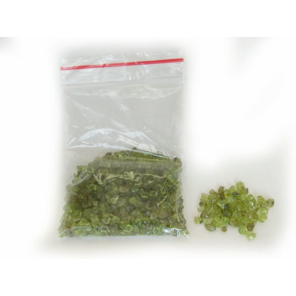 Small Tiny Green Peridot Tumbled Chip Crushed Stones