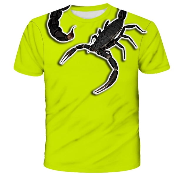 2022 New Summer Animal Scorpion T-shirt For Children Fashion Short-Sleeved Hip-Hop T-shirt Streetwear Cool Kids T Shirts Oversiz11T Gong Bohan LED