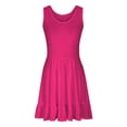 thumbnail image 3 of Lovskoo Summer Dresses for Women 2024 Casual Round Neck Sundresses Pleated Knee Length Sleeveless Tank Dress Hot Pink L, 3 of 6