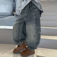 thumbnail image 5 of Tiijoy Boys Loose Fit Pull On Jeans Casual Straight Leg Denim Pants for Kids, Sizes 4-5, 5 of 8