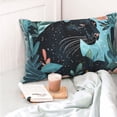 thumbnail image 4 of Pofeuu Black Panther Floral Illustration Print Polyester Microfiber Plush Pillowcases, Super Soft and Cozy Pillow Case Covers with Envelop Closure（Pillow core not included）-20"x30", 4 of 6